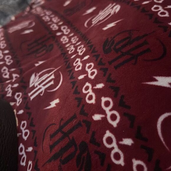 Harry Potter Womens M Pajama Set Burgundy Initials Striped Velour Very Soft Warm - Picture 7 of 8